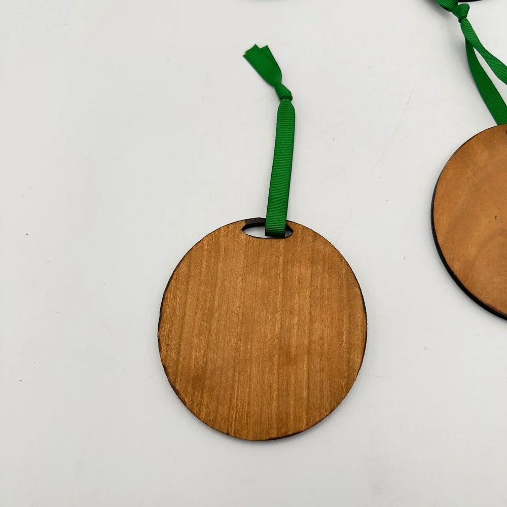 Set of 4 Retriever Dog Wood Ornaments St Patricks Day Clover Laser Engraved 3.5